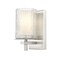 Z-Lite Grayson Wall Sconce, 1-Light, 4.75in W x 5.75in L x 8.25in H, Brushed Nickel/Clear + Etched Opal 1949-1S-BN - alternate 1
